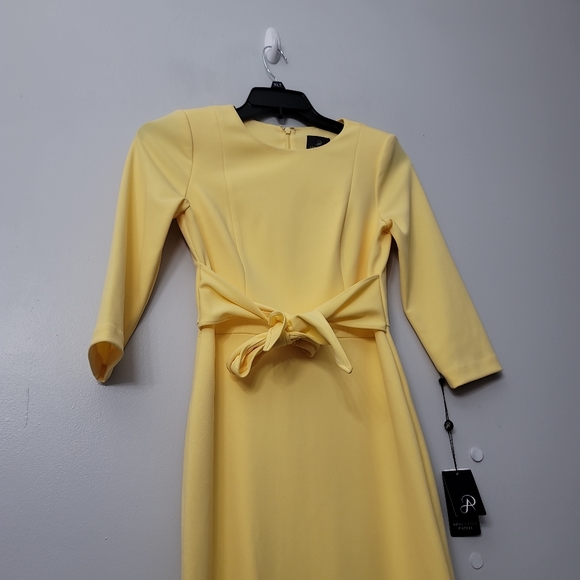 Adrianna Papell Knit Crepe Tie Waist Sheath Dress - Picture 12 of 12